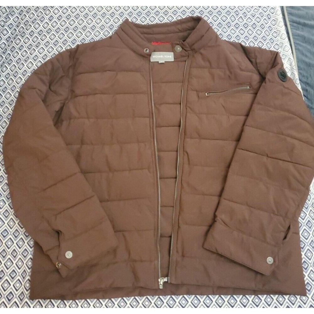 Michael Kors Brown Coat Men's XL Puffer Quilted Bottle Plastic Recycled